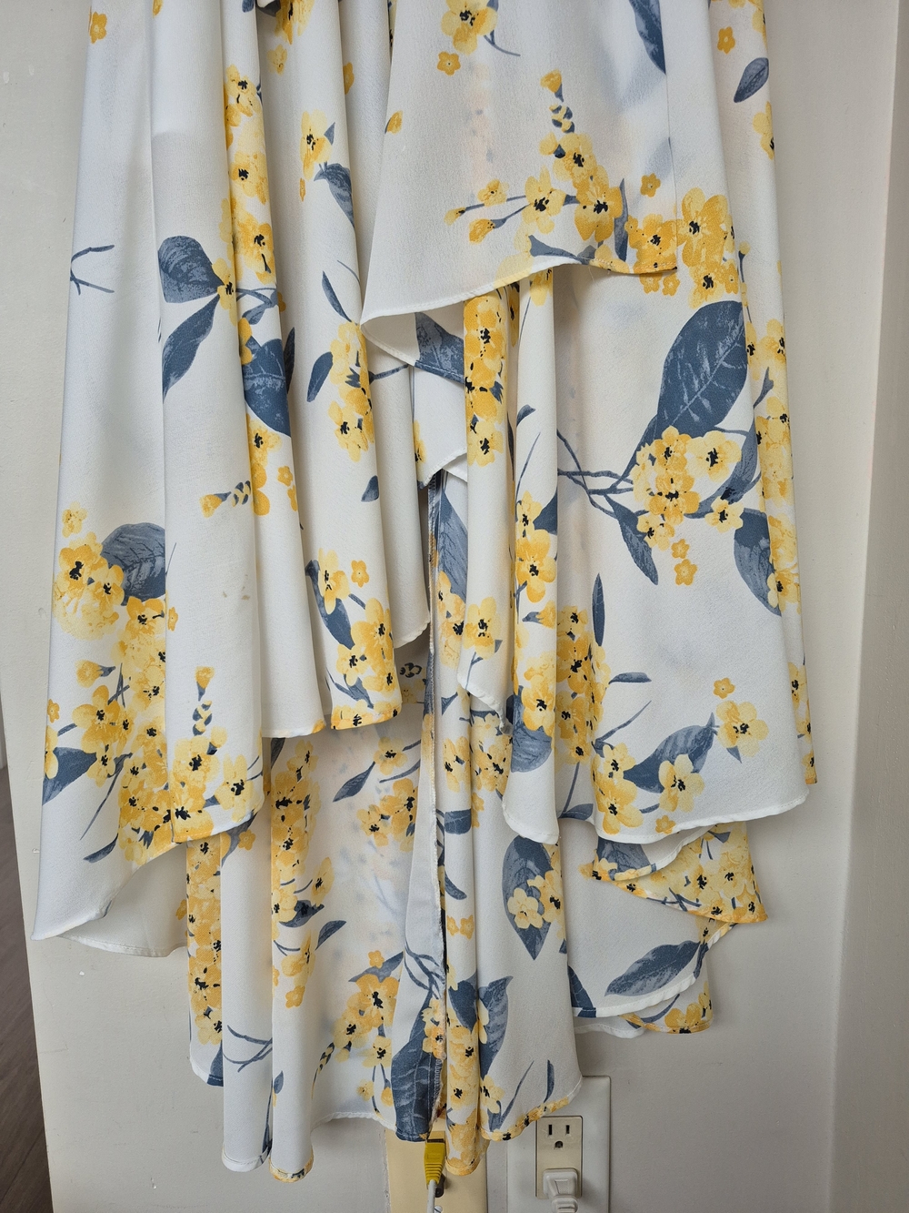 Lulu's French Countryside Floral Print High Low Dress White Yellow - Picture 8 of 9